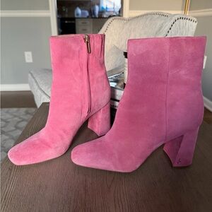 Sam Edelman Pink Suede Ankle Booties